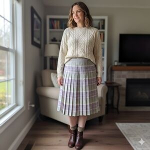 Pendleton A-Line Skirt in Lavender Plaid